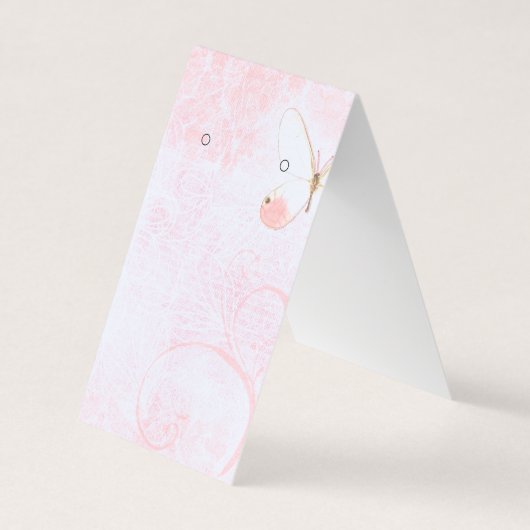 Noodlijdende Roze Vlinder Oorbel Display Kaarten (Voorkant)