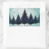 Noodlijdende Rustieke Evergreen Pine Trees Forest Rechthoekige Sticker (Tas)