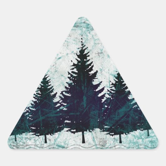 Noodlijdende Rustieke Evergreen Pine Trees Forest Sticker (Voorkant)