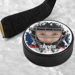 Noodlijdende Speler Foto Team Jersey Nummer Hockey Puck