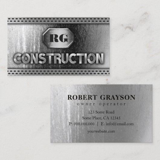 Noodlijdende Staalmetaal en de Bouw van het Grilln Visitekaartje (Voorkant / Achterkant)