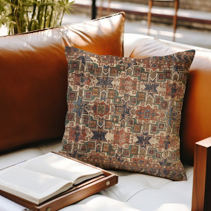 Noodlijdende Star Kazak Sinaasappel Blauw Kussen