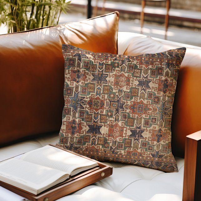 Noodlijdende Star Kazak Sinaasappel Blauw Kussen (Creator heeft geüpload)