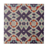 Noodlijdende stenen textuur Etnisch Mozaïek Geomet Tegeltje (Voorkant)