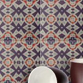 Noodlijdende stenen textuur Etnisch Mozaïek Geomet Tegeltje