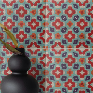 Noodlijdende stenen textuur Kaleidoscoop Geometris Tegeltje