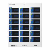 Noodlijdende Sterren Bar Bat Mitzvah Uitnodiging l Etiket (Full Sheet)