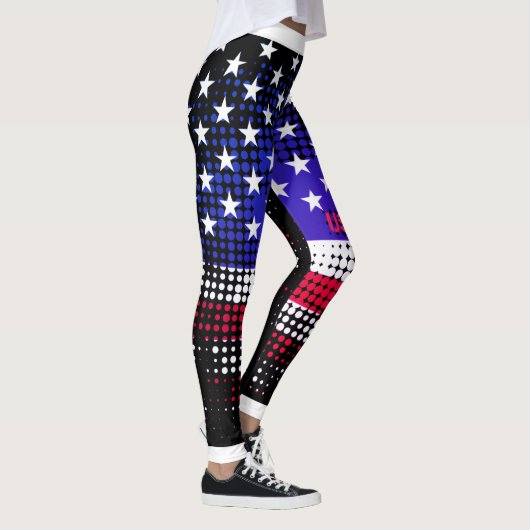 NOODLIJDENDE STERREN EN STREPEN USA Dot Pattern Leggings (Rechts)