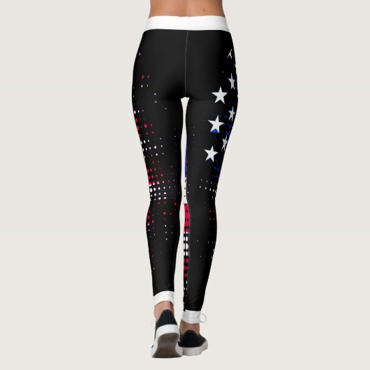NOODLIJDENDE STERREN EN STREPEN USA Dot Pattern Leggings (Achterkant)