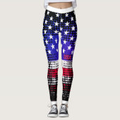 NOODLIJDENDE STERREN EN STREPEN USA Dot Pattern Leggings (Voorkant)