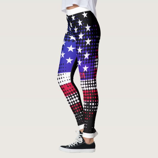NOODLIJDENDE STERREN EN STREPEN USA Dot Pattern Leggings (Links)