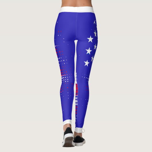 NOODLIJDENDE STERREN EN STREPEN USA Dot Pattern Leggings (Achterkant)