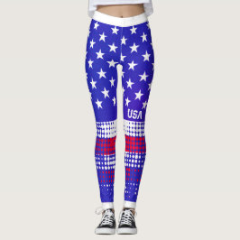 NOODLIJDENDE STERREN EN STREPEN USA Dot Pattern Leggings