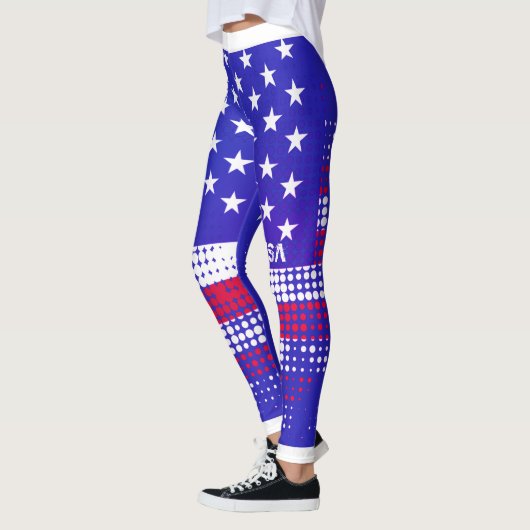 NOODLIJDENDE STERREN EN STREPEN USA Dot Pattern Leggings (Links)