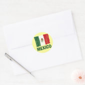 NOODLIJDENDE STIJL MEXICO VLAG RONDE STICKER (Envelop)