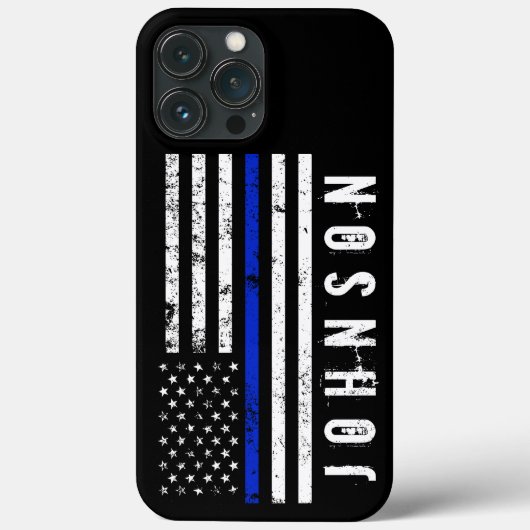 Noodlijdende Stijl Politie Vlag Gepersonaliseerde  Case-Mate iPhone Case (Achterkant)