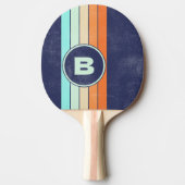 Noodlijdende  stijl Retro Streep met Initiaal Tafeltennisbatje (Voorkant)