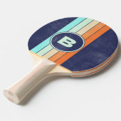 Noodlijdende  stijl Retro Streep met Initiaal Tafeltennisbatje (Voorkant Gekanteld)