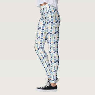 Noodlijdende Stippen Blauw Groene Cirkels Messy Leggings