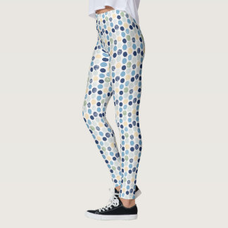 Noodlijdende Stippen Blauw Groene Cirkels Messy Leggings