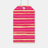 Noodlijdende Strepen Roze Peach Kleurrijk Dank u Cadeaulabel (Achterkant)