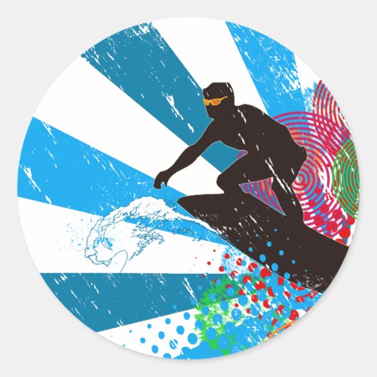 Noodlijdende Surfer Paradise Sticker (Voorkant)