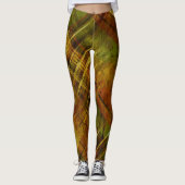 Noodlijdende Tartan Check Bruin Groen Mix Leggings (Voorkant)
