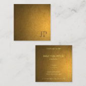 Noodlijdende tekst Lettertype Monogram Sjabloon Lu Vierkante Visitekaartje (Voorkant / Achterkant)