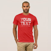 Noodlijdende tekst Mannen Modern Elegant Red Used  T-shirt (Voorkant volledig)