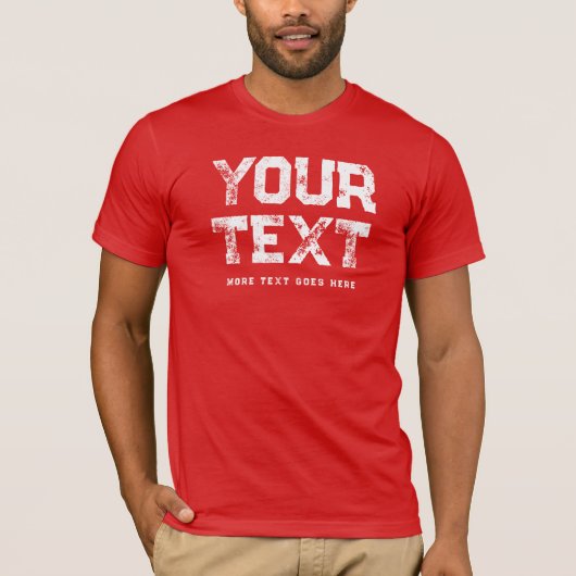 Noodlijdende tekst Mannen Modern Elegant Red Used  T-shirt (Voorkant)