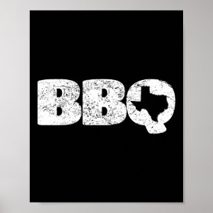 Noodlijdende Texas TX Kaart BBQ Outfit Redcue Eenv Poster