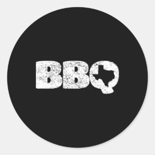 Noodlijdende Texas TX Kaart BBQ Outfit Redcue Eenv Ronde Sticker