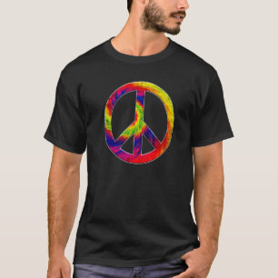 Noodlijdende Tie Dye Vrede Teken Hippie Vrijheid G T-shirt