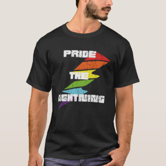 Noodlijdende TROTS DE BLIKSEM LGBT Rainbow Thunde T-shirt