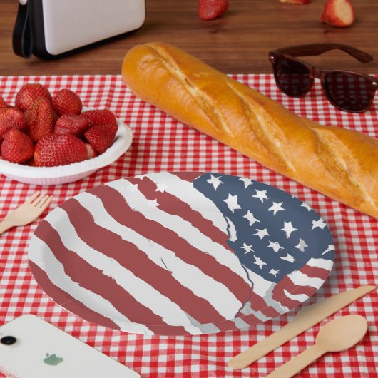 Noodlijdende US Flag Design Papieren Bordje (Picknick)