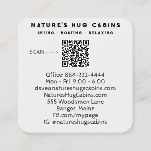 *~* Noodlijdende verouderde hout QR AP49 Bloemen P Vierkante Visitekaartje (Achterkant)