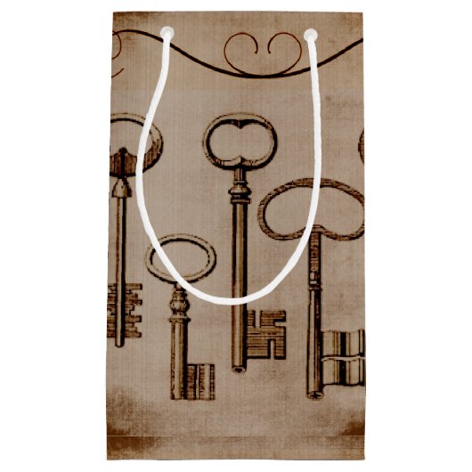 Noodlijdende Victoriaans  Antiek Skeleton Keys Klein Cadeauzakje (Voorkant)