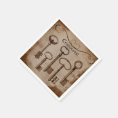 Noodlijdende Victoriaans  Antiek Skeleton Keys Servet (Hoek)