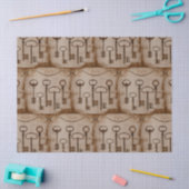 Noodlijdende Victoriaans  Antiek Skeleton Keys Tissuepapier (Craft)