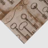 Noodlijdende Victoriaans  Antiek Skeleton Keys Tissuepapier (Detail)