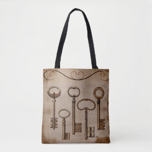 Noodlijdende Victoriaans Antiek Skeleton Keys Tote Bag