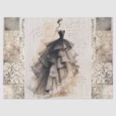 Noodlijdende Victoriaans  Dress Ephemera Tissuepapier (Voorkant)