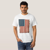 Noodlijdende vintage VS-vlag  T-shirt (Voorkant volledig)