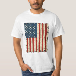 Noodlijdende vintage VS-vlag T-shirt