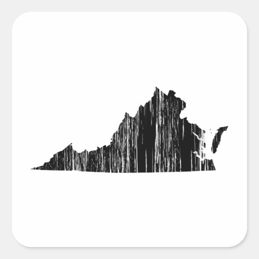 Noodlijdende Virginia State Outline Vierkante Sticker (Voorkant)