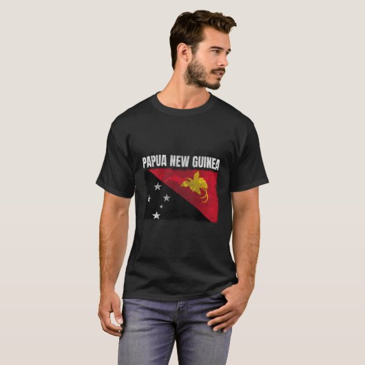Noodlijdende vlag Papoea-Nieuw-Guinea T-shirt (Voorkant volledig)