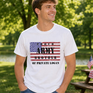 Noodlijdende Vlag Patriottisch Trots Leger Broeder T-shirt