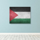 Noodlijdende vlag van Palestina Canvas Afdruk (Insitu (Houten vloer))