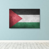 Noodlijdende vlag van Palestina Canvas Afdruk (Insitu (Houten vloer))