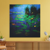 Noodlijdende Waterlelie Bloemen op Water in Moeras Canvas Afdruk (Insitu (Woonkamer))